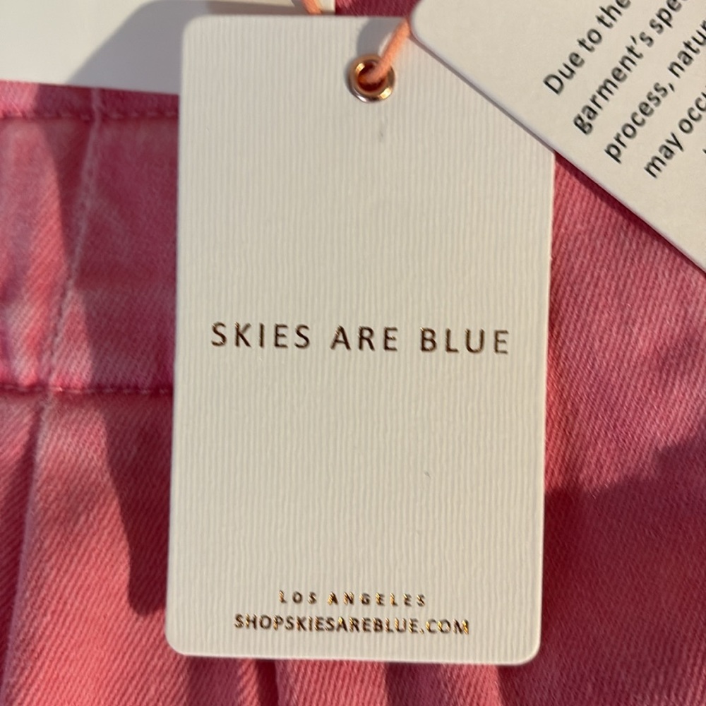 Skies are Blue High Rise Pink Denim Shorts - Picture 3 of 7